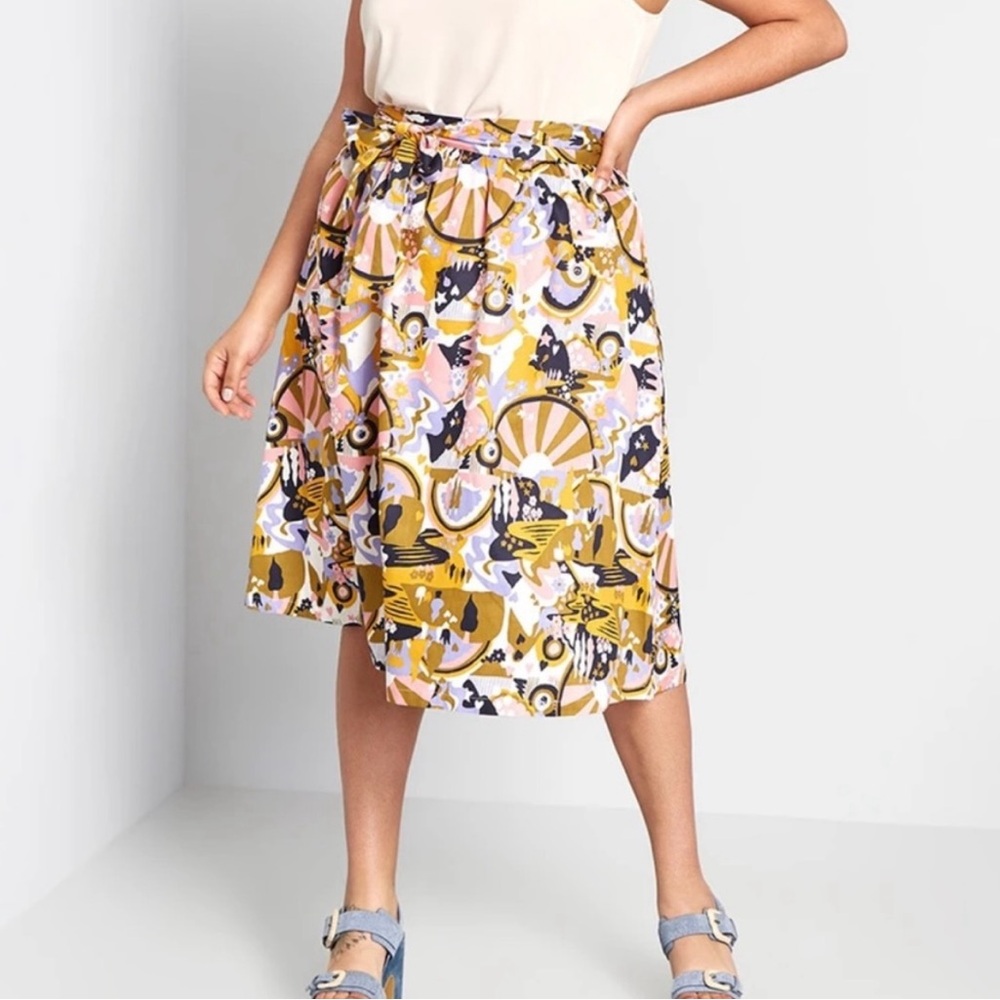 ModCloth Psychedelic A-line Midi Skirt 1X